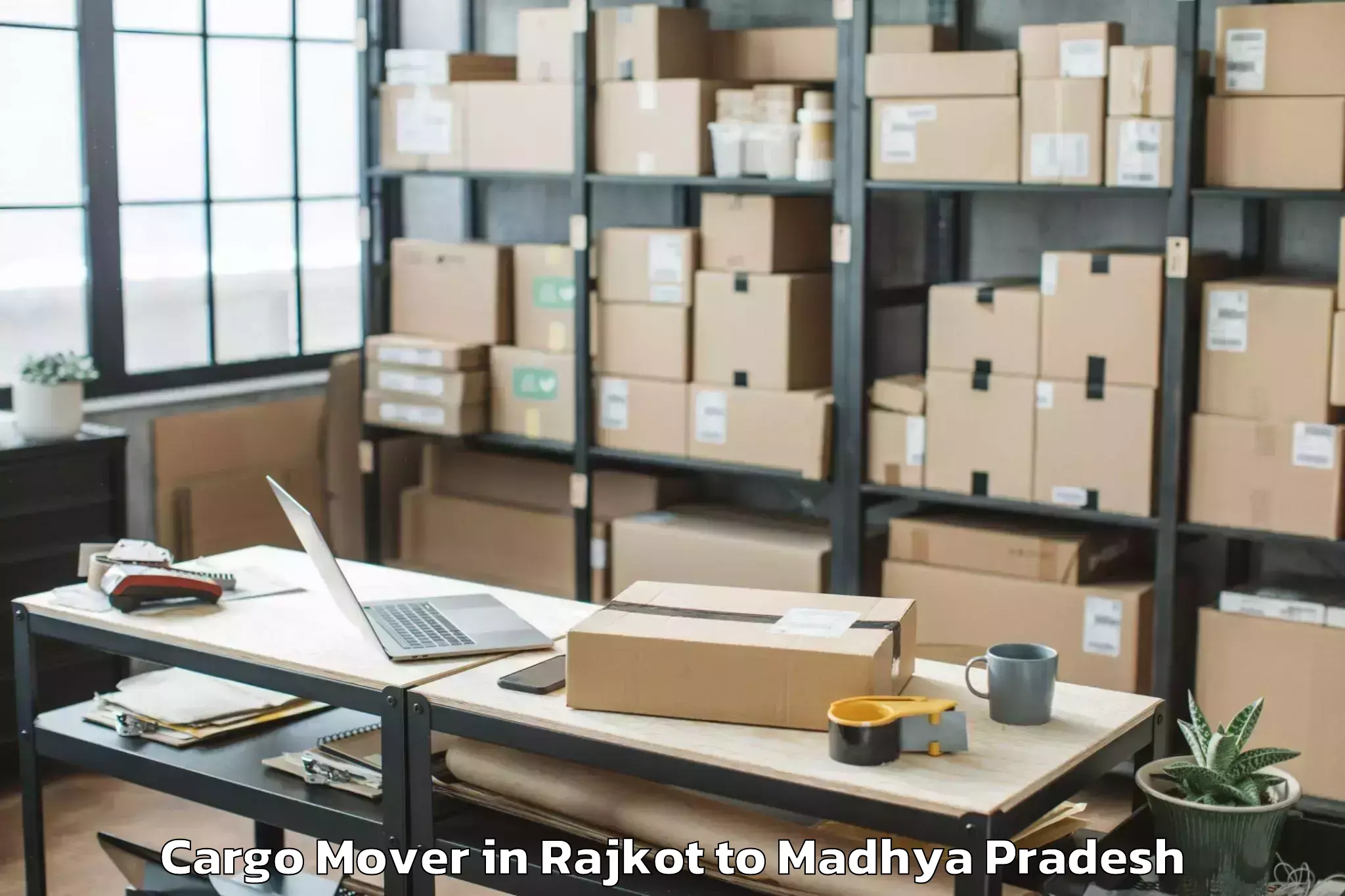 Top Rajkot to Sheopur Cargo Mover Available